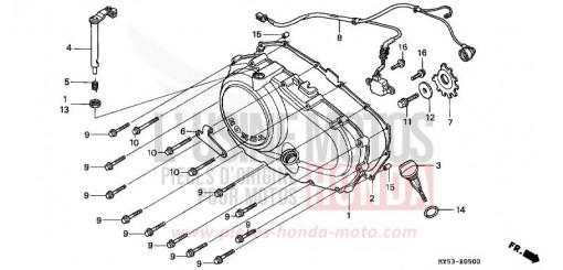 RIGHT CRANKCASE COVER CB500R de 1994
